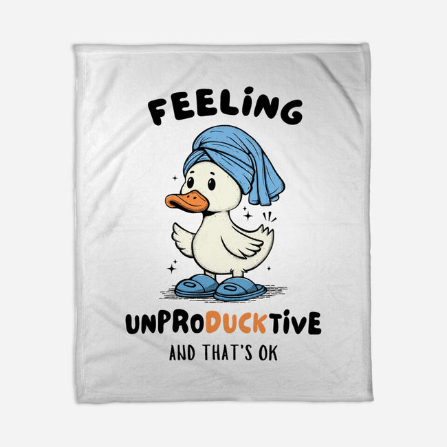 Feeling UnproDUCKtive-None-Fleece-Blanket-Trendlory