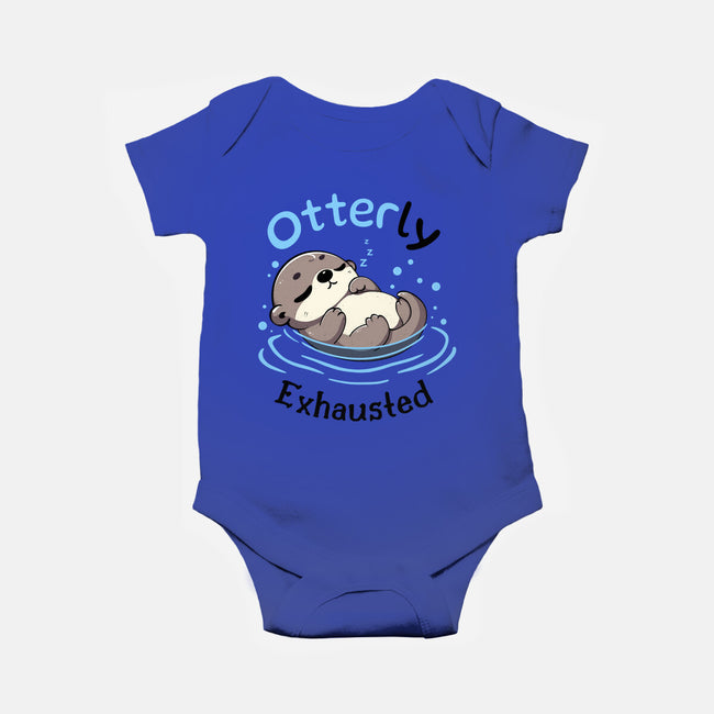 Otterly Exhausted-Baby-Basic-Onesie-Trendlory