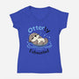 Otterly Exhausted-Womens-V-Neck-Tee-Trendlory