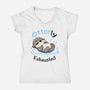 Otterly Exhausted-Womens-V-Neck-Tee-Trendlory