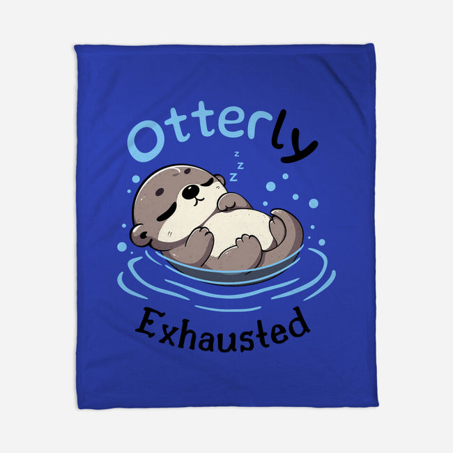 Otterly Exhausted-None-Fleece-Blanket-Trendlory