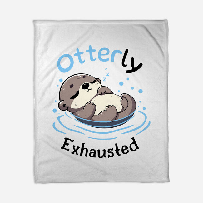 Otterly Exhausted-None-Fleece-Blanket-Trendlory