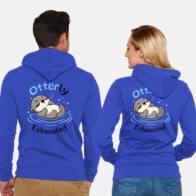 Otterly Exhausted-Unisex-Zip-Up-Sweatshirt-Trendlory