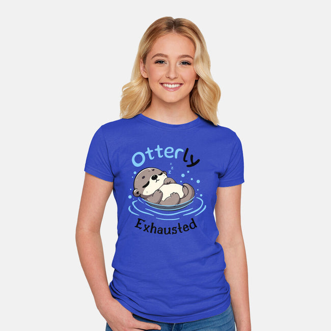 Otterly Exhausted-Womens-Fitted-Tee-Trendlory