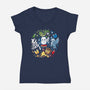 Magical Animal Family-Womens-V-Neck-Tee-Vallina84