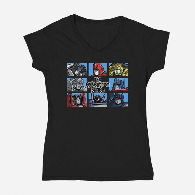 The Transformers Bunch-Womens-V-Neck-Tee-zascanauta