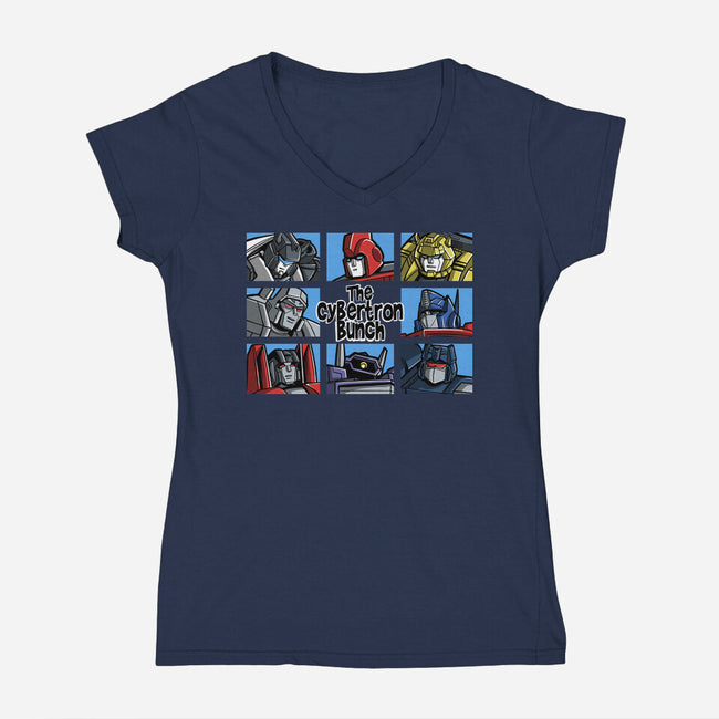 The Transformers Bunch-Womens-V-Neck-Tee-zascanauta
