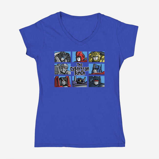 The Transformers Bunch-Womens-V-Neck-Tee-zascanauta