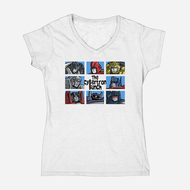 The Transformers Bunch-Womens-V-Neck-Tee-zascanauta