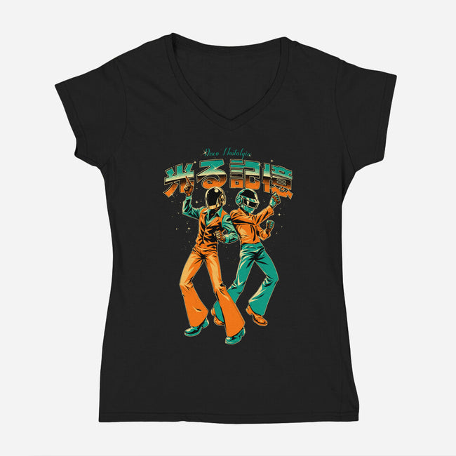 Disco Nostalgia-Womens-V-Neck-Tee-Hafaell