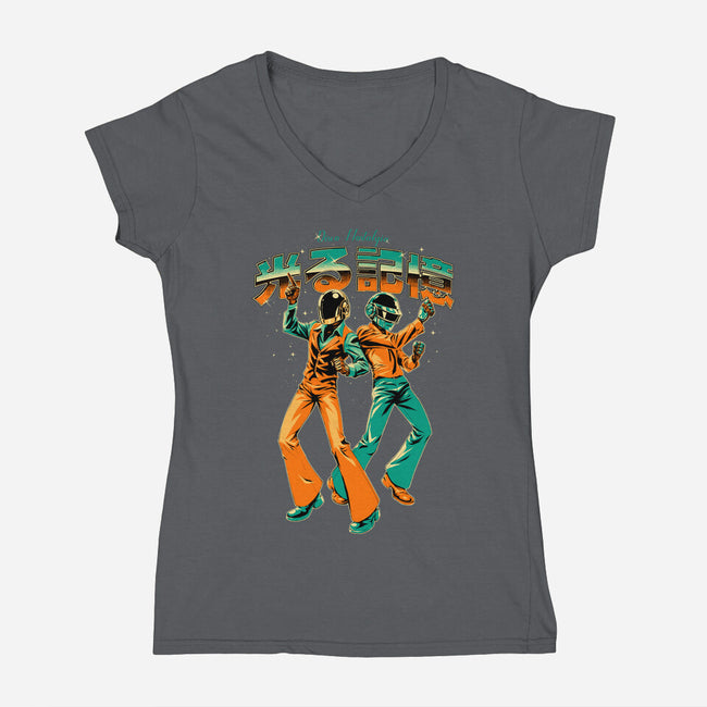 Disco Nostalgia-Womens-V-Neck-Tee-Hafaell