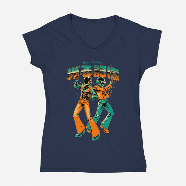 Disco Nostalgia-Womens-V-Neck-Tee-Hafaell