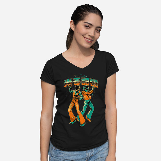 Disco Nostalgia-Womens-V-Neck-Tee-Hafaell