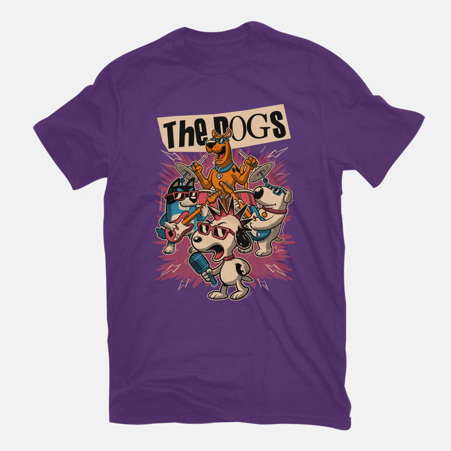 Cartoon Dog Band-Womens-Basic-Tee-Studio Mootant