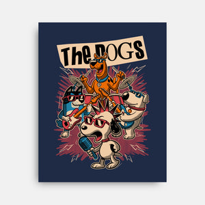 Cartoon Dog Band-None-Stretched-Canvas-Studio Mootant