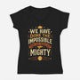 Mighty Heroes-Womens-V-Neck-Tee-retrodivision