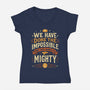 Mighty Heroes-Womens-V-Neck-Tee-retrodivision