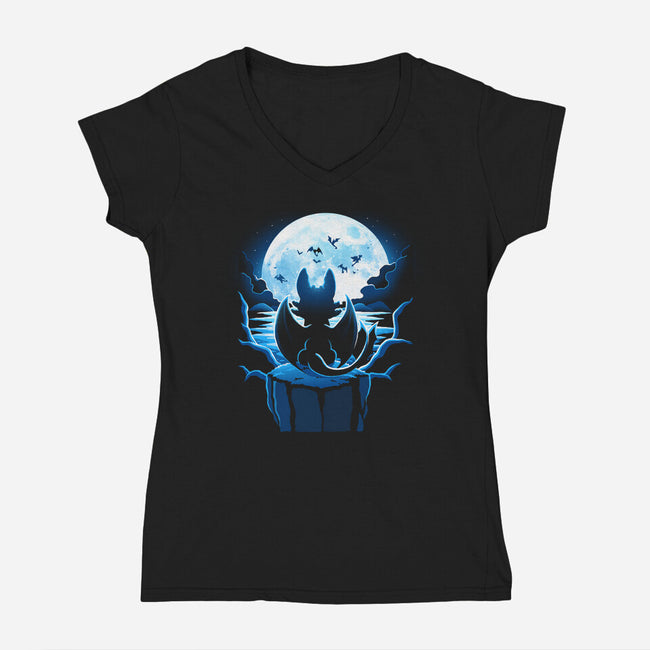 Dragon Land-Womens-V-Neck-Tee-Vallina84