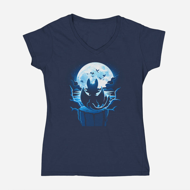Dragon Land-Womens-V-Neck-Tee-Vallina84