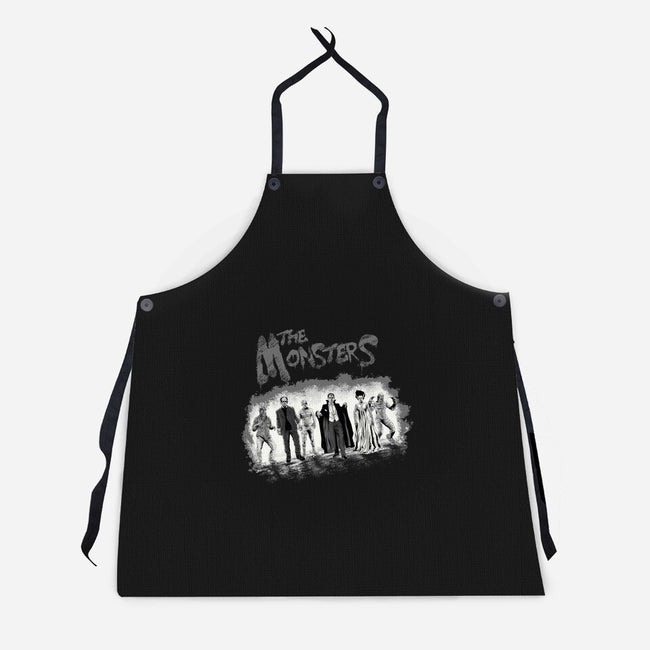 The Monsters BW-Unisex-Kitchen-Apron-zascanauta