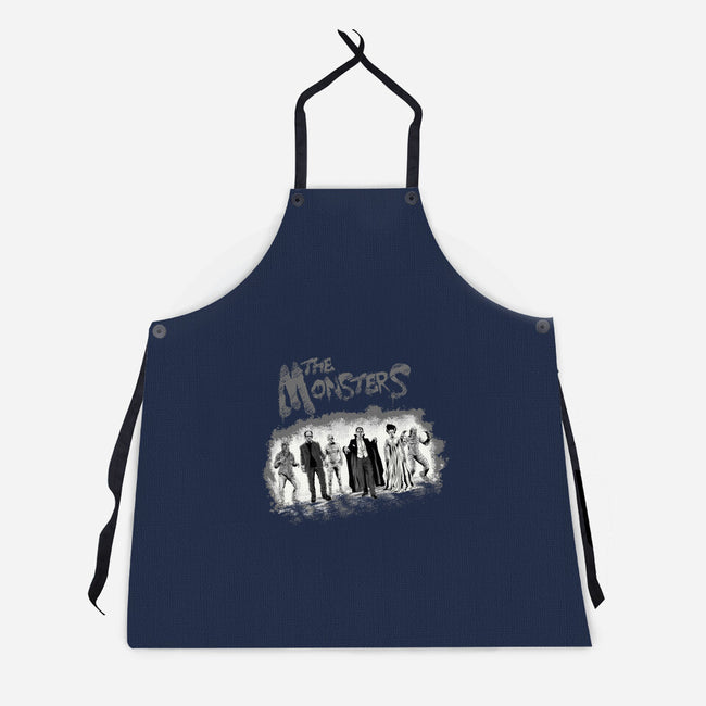 The Monsters BW-Unisex-Kitchen-Apron-zascanauta