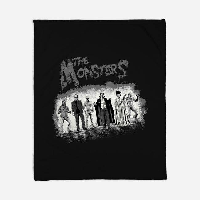 The Monsters BW-None-Fleece-Blanket-zascanauta
