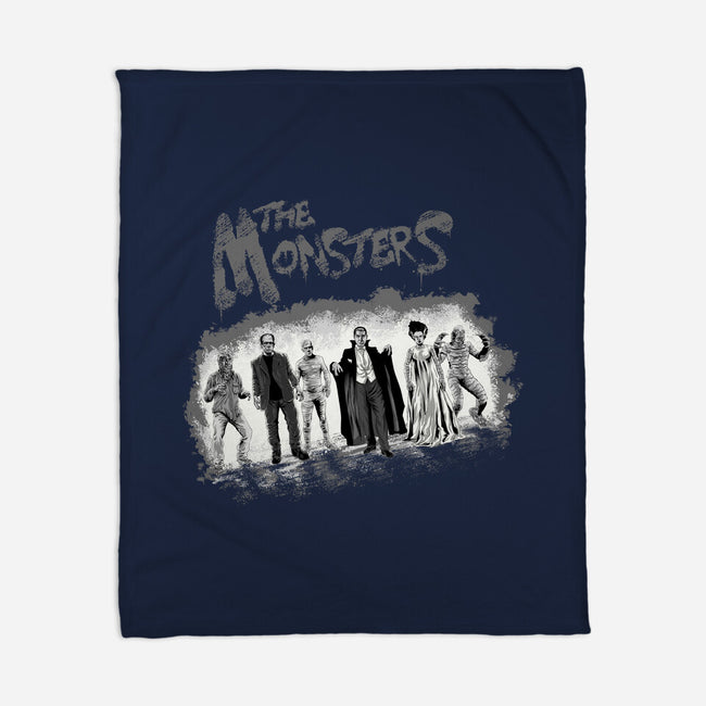 The Monsters BW-None-Fleece-Blanket-zascanauta