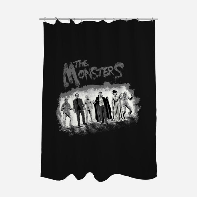 The Monsters BW-None-Polyester-Shower Curtain-zascanauta