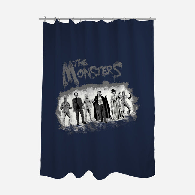 The Monsters BW-None-Polyester-Shower Curtain-zascanauta