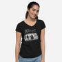 The Monsters BW-Womens-V-Neck-Tee-zascanauta