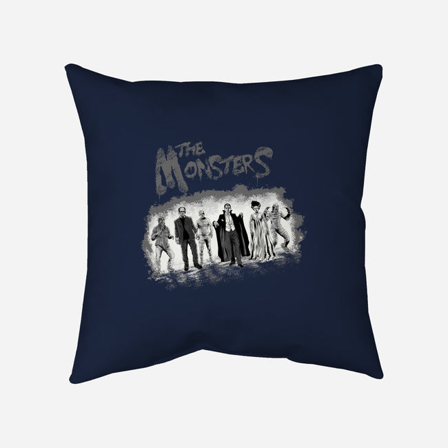 The Monsters BW-None-Removable Cover w Insert-Throw Pillow-zascanauta