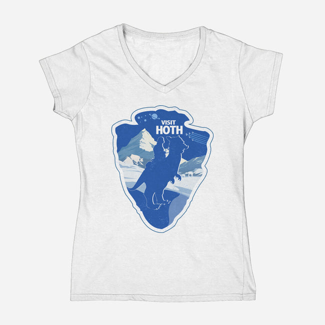 Visit Hoth-Womens-V-Neck-Tee-palmstreet