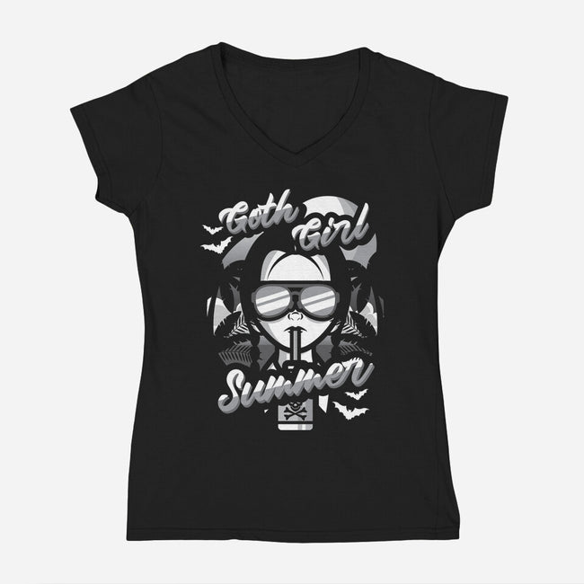 Goth Girl Summer-Womens-V-Neck-Tee-jrberger