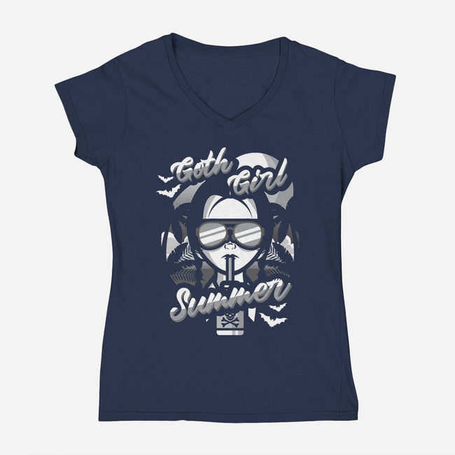 Goth Girl Summer-Womens-V-Neck-Tee-jrberger