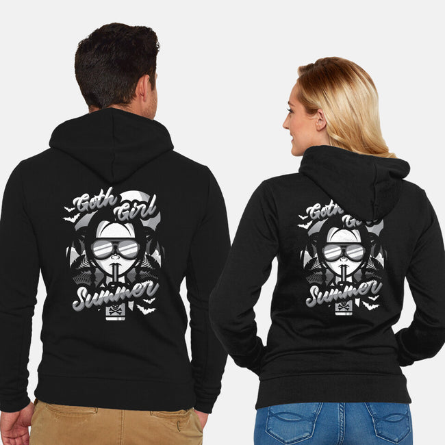 Goth Girl Summer-Unisex-Zip-Up-Sweatshirt-jrberger