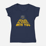 May The Purrs Be With You-Womens-V-Neck-Tee-erion_designs