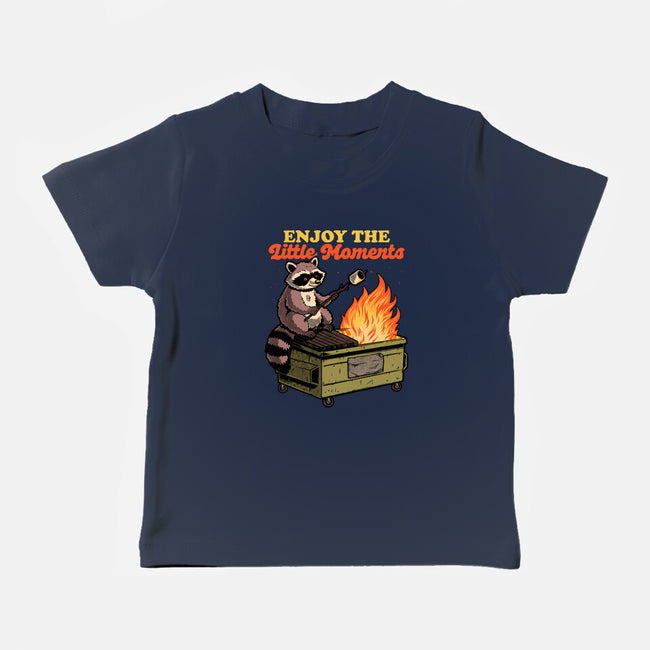 Raccoon Dumpster Fire-Baby-Basic-Tee-Studio Mootant