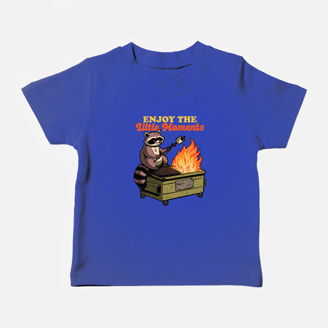 Raccoon Dumpster Fire-Baby-Basic-Tee-Studio Mootant
