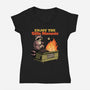 Raccoon Dumpster Fire-Womens-V-Neck-Tee-Studio Mootant