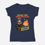 Raccoon Dumpster Fire-Womens-V-Neck-Tee-Studio Mootant