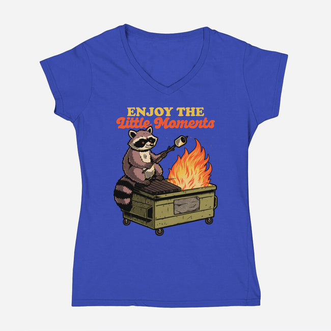 Raccoon Dumpster Fire-Womens-V-Neck-Tee-Studio Mootant