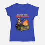 Raccoon Dumpster Fire-Womens-V-Neck-Tee-Studio Mootant