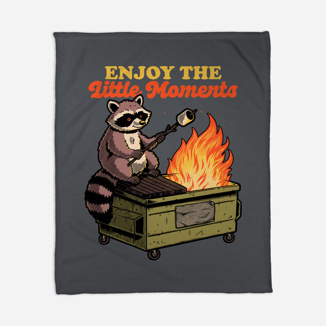 Raccoon Dumpster Fire-None-Fleece-Blanket-Studio Mootant