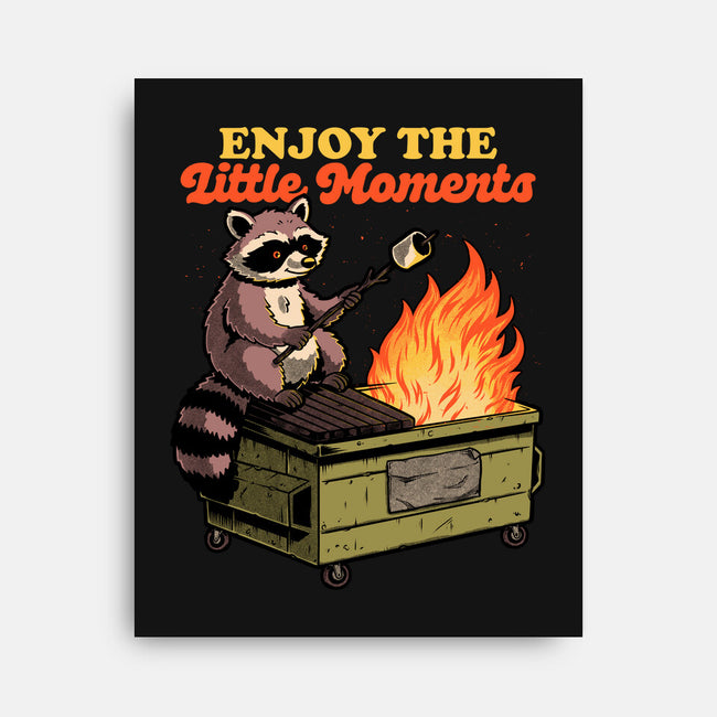 Raccoon Dumpster Fire-None-Stretched-Canvas-Studio Mootant