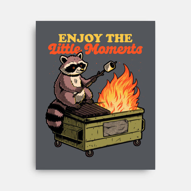 Raccoon Dumpster Fire-None-Stretched-Canvas-Studio Mootant