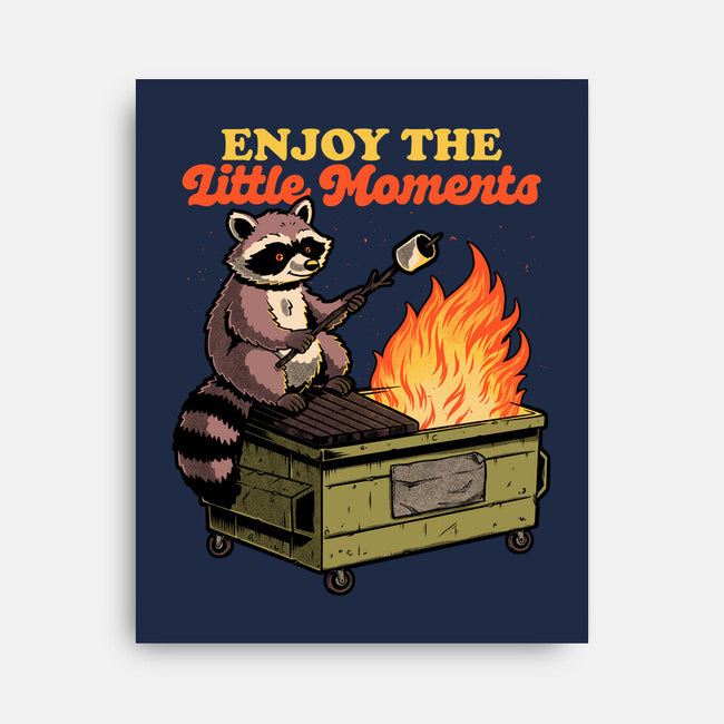 Raccoon Dumpster Fire-None-Stretched-Canvas-Studio Mootant