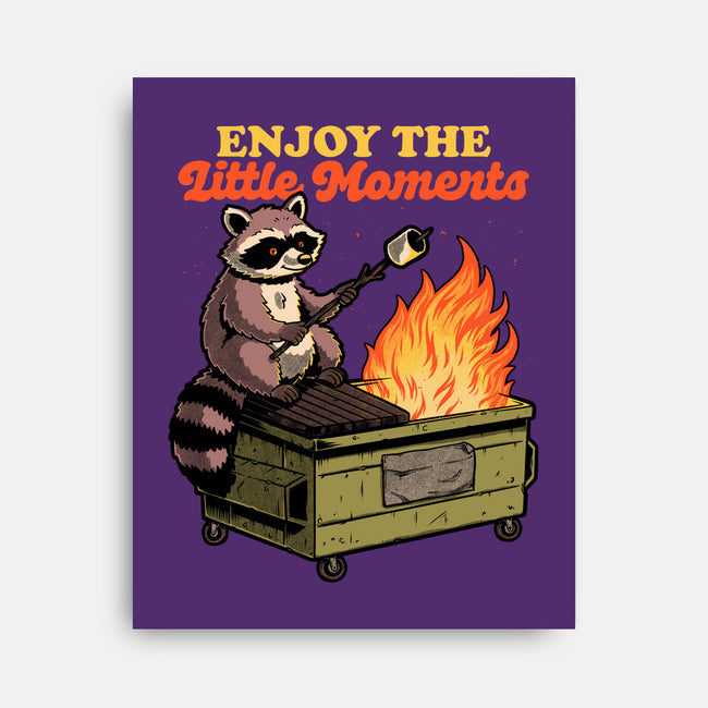 Raccoon Dumpster Fire-None-Stretched-Canvas-Studio Mootant