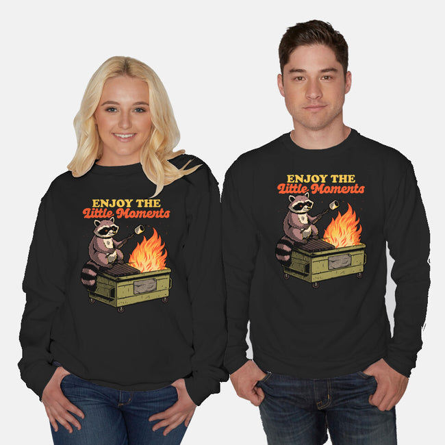 Raccoon Dumpster Fire-Unisex-Crew Neck-Sweatshirt-Studio Mootant