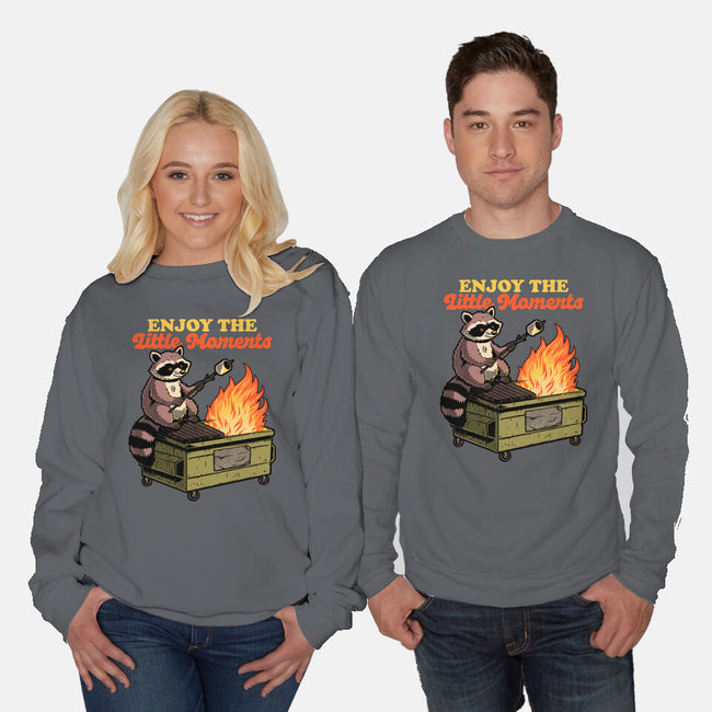 Raccoon Dumpster Fire-Unisex-Crew Neck-Sweatshirt-Studio Mootant