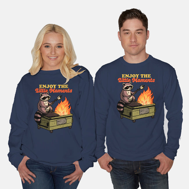 Raccoon Dumpster Fire-Unisex-Crew Neck-Sweatshirt-Studio Mootant